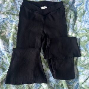 Pink Rose Charcoal Ribbed Pants